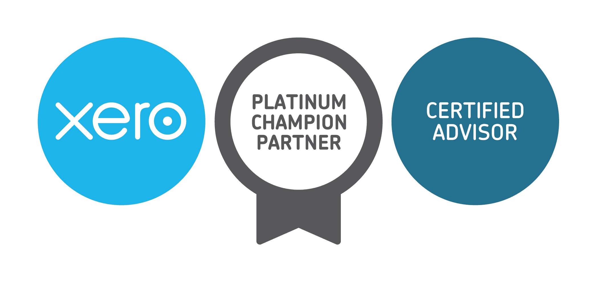 Xero Platinum Partner, Xero Champion Partner and Xero Certified Advisor badges