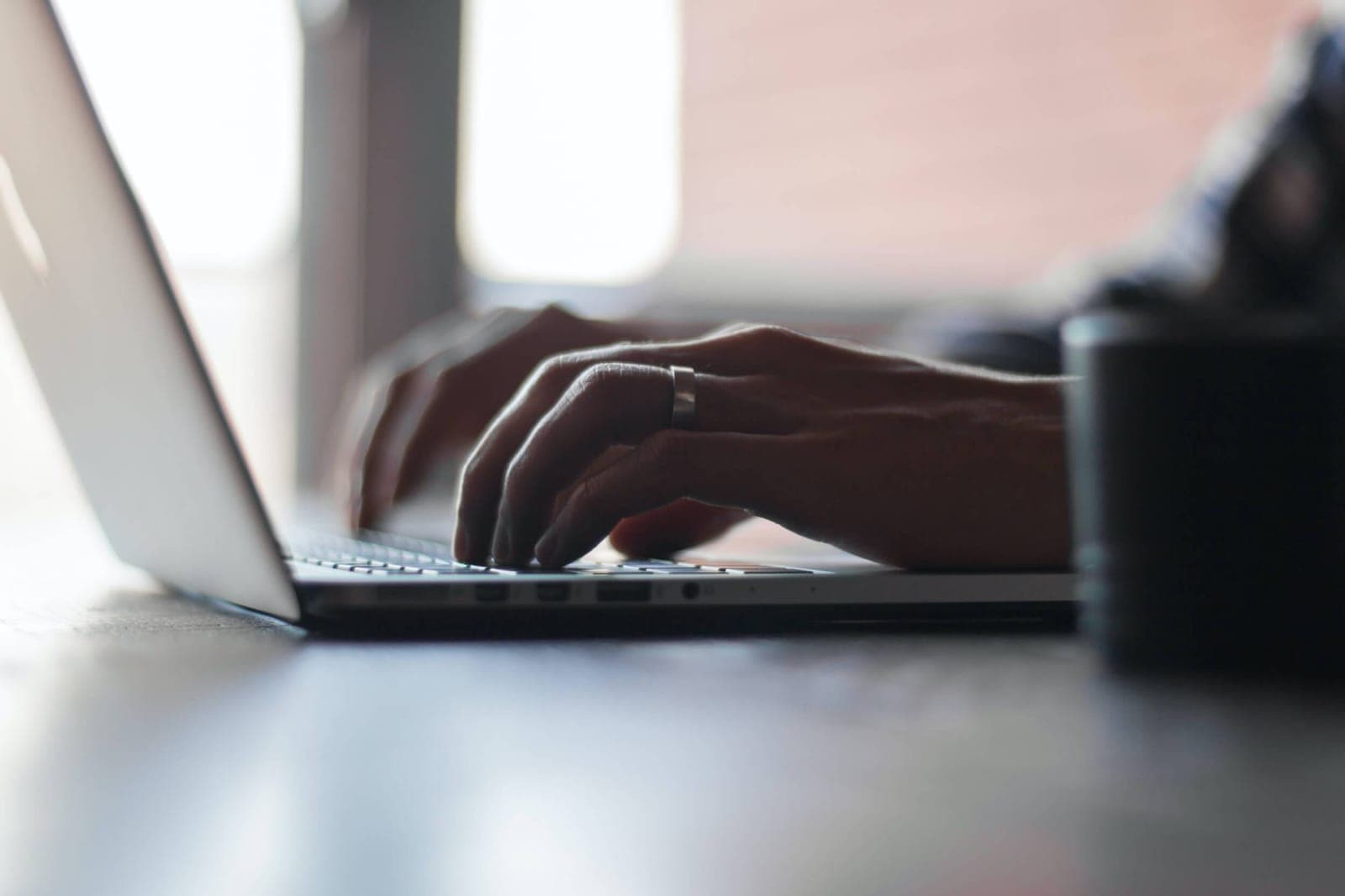 Working through Xero on a laptop